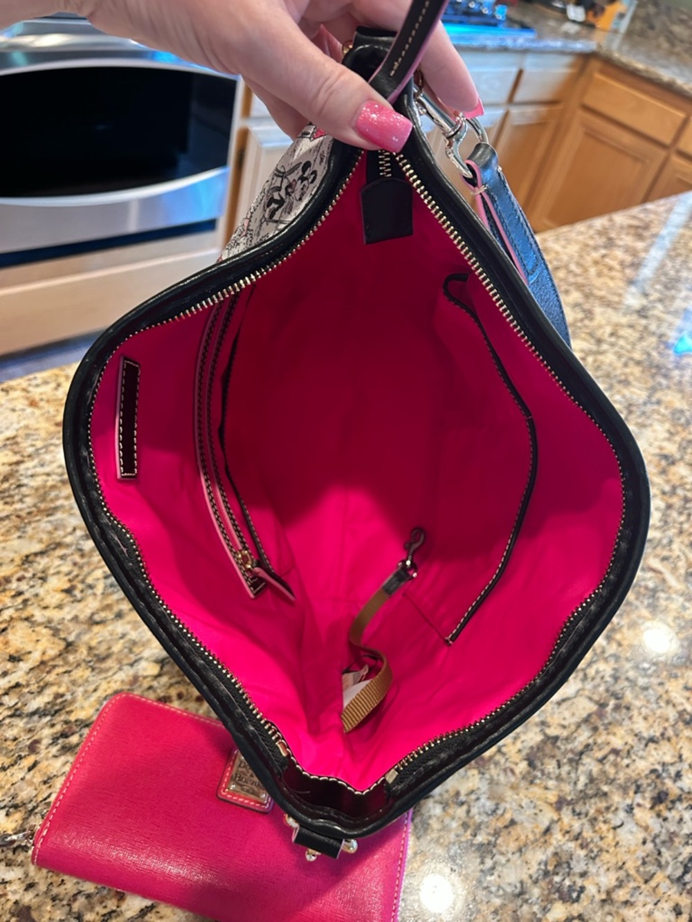 Dooney & Bourke Disney “Minnie in the Park” Hobo Bag AND Coordinating Wallet Set - Picture 11 of 16